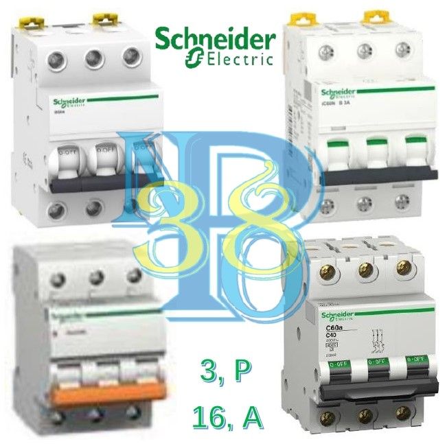 MCB 3 Phase 16a / MCB 3 P 16 A Tipe - IC60N/H & IK60A & DOMf Schneider ...