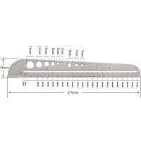 Ruler ไม้บรรทัดสแตนเลสแบบตรงมัลติฟังก์ชัน,เครื่องมือวัดอุปกรณ์การเรียนสำหรับนักเรียนอุปกรณ์สำนักงาน1ชิ้น