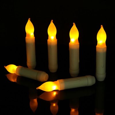【CW】 3 Pieces Short 4.6 inch/6.6 inch Plastic LED Taper CandlesFlameless Wedding Christmas Table Candles For Dinner Home Decoration