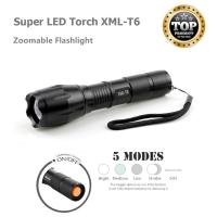 CH ไฟฉาย LED Torch Light   ส่องไกล 500 เมตร High Power XML-T6 5 Modes 6000K Adjustable CNC Aluminium Body ไฟฉายแรงสูง ไฟสปอร์ตไลท์