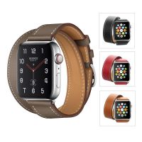 45Mm Double Tour Extra-Long Leather Loop untuk Apple Watch Band 42Mm 38Mm 40Mm 44Mm Strap untuk IWatch SE 7 6 5 4 3 2 1 Correa 41Mm