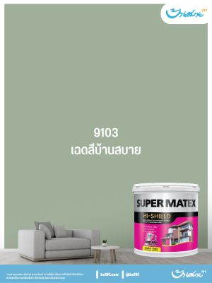 TOA SuperMatex ภายนอก ด้าน 9103 สีเขียวอมเทา ขนาด 3.78 ลิตร เฉดสีบ้านสบาย