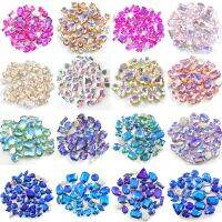 50pcs Mixed Shapes Colorful Sew On Rhinestone Glass Crystal With Silver Claw For Wedding Dress F0046