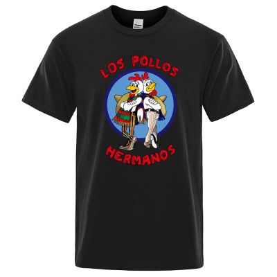 เสื้อยืดผู้ชายแฟชั่น2022ฤดูร้อน Los Pollos Hermanos เสื้อยืดแฟชั่นแขนลำลองขาสั้นคอกลมพิมพ์ลายผ้าคอตตอน100%