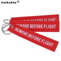 New Design Colorful Aviation Gifts Remove Before Flight Memorial Key Embroidery Pendant Tags Keychain Rectangle Keyring