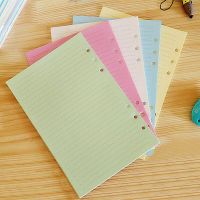 A5 A6 50 Sheet 5Colors Loose Leaf Notebook Paper Refill Spiral Binder Index Inner Pages Line Blank Grid Planner Agenda Note Books Pads
