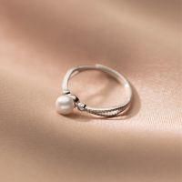 925 Sterling Silver Hollow Cross Ring Shell Pearl Synthetic Pearl Adjustable Finger Rings Women Luxury Charm Fine Jewelry