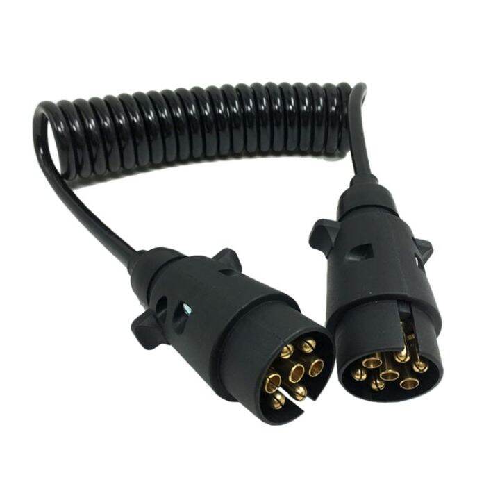 Stretchable Coiled Cable Connector for Trailers 7Way Flat Trailer