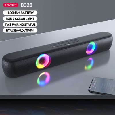 Soundbar for Bluetooth Speaker Luminous Gaming Home Theater High-power 3d High-sound Quality TypeC Som Sound Bar