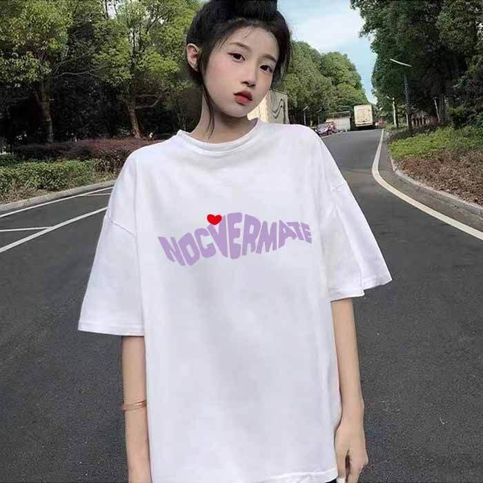 พร้อมส่ง-fashoion-dress-เสื้อยืด-เสื้อ-demo-oversize-ลายตัวหนังสือ-สีสดใส-สไตล์เกาหลีน่ารัก-เสื้อยืดนิ่ม-แขนสั้นแฟชั่น-เนื้อผ้าดี