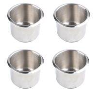 4Pcs Universal Marine Boat Cup Holder 68X55mm Stainless Steel Drop in Drink Cup Holder for Poker Table Couch