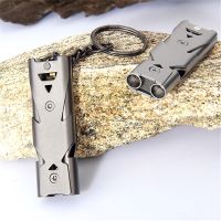 Outdoor Whistle High Decibel Portable Keychain Whistle Stainless Steel Pipe Emergency Survival Whistle Multifunction Tools 1Pcs Survival kits
