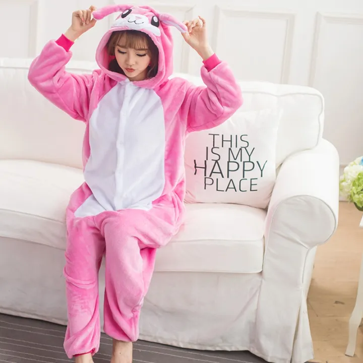 Rabbit Kigurumi Onesie Adult Animal Pajamas Suit Warm Soft Sleepwear  Onepiece Winter Jumpsuit Pijama Sleepwear | Lazada PH