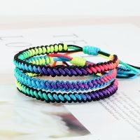 【hot】❇﹍ﺴ  Colorful Knots Braided Men Couple Adjustable Prayer Rope Bangles