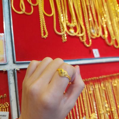 แหวนทองเยาวราชแท้100% น้ำหนัก 1.8กรัม โดยห้างเพชรทองกิมหลี