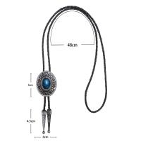 Blue turquoise Bolo tie for woman women Handmade Western Art Indian Alloy Necktie silvr star Pentagram