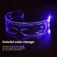 7Color LED Luminous Glasses Glowing Acrylic Goggles Fast Slow Flashing LED Light Up Eyewear for Concert Halloween Christmas Prop