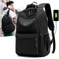 ❈✉ Waterproof and wear-resistant backpack mens simple atmosphere oversized large capacity backpack mens junior high school and high school student schoolbag men