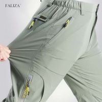 FALIZA Stretchable Mens Cargo Pants Summer Men Casual Pant Quick Dry Outdoor Hiking Trekking Tactical Male Sports Trousers PA65