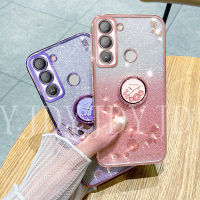 YJD เคสสำหรับ Tecno Pop 5 LTE เคสนิ่มลายกุหลาบพลอยเทียมเคสโทรศัพท์กันกระแทก