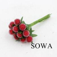 【DT】 hot  12pcs Small Berries Artificial Flower Red Cherry Stamen Pearlized Wedding Simulation Glass Pomegranate Decoration