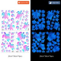 ☏✙ Pink Turtle Starfish Glow Sticker Afg3534 Colorful Turtle Childrens Room Stickers Luminous