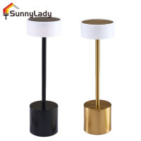 SunnyLady Led โคมไฟ Usb บนโต๊ะสัมผัสแบบชาร์จไฟได้ Pelindung Mata หรี่ไฟได้3สีโคมไฟตั้งโต๊ะไฟกลางคืน