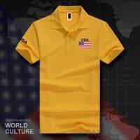 เสื้อโปโลสำหรับผู้ชายสหรัฐอเมริกาเสื้อโปโลสหรัฐฯอเมริกา USA เสื้อโปโล S แขนสั้นสำหรับผู้ชายพิมพ์ลายแบรนด์สีขาวสำหรับประเทศ2017ผ้าฝ้ายธงทีมชาติใหม่