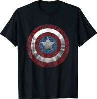 Captain America Marvel Captain America Avenger Ornate Shield Graphic T-Shirt teeคอกลม แฟชั่น ผ้าฝ้ายแท้ เสื้อยืด cotton100%