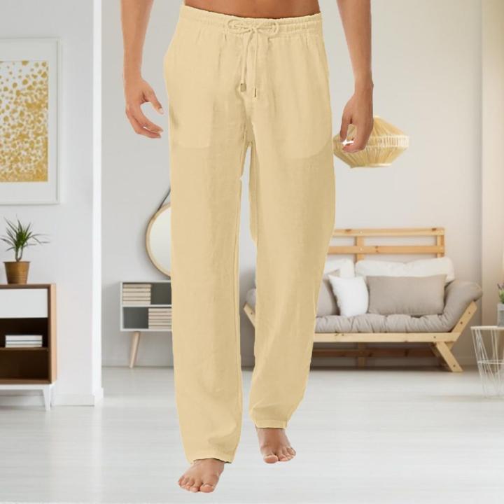 pants-polyester-bottoms-men-mid-rise-simple-men-drawstring-loose-trousers-slacks