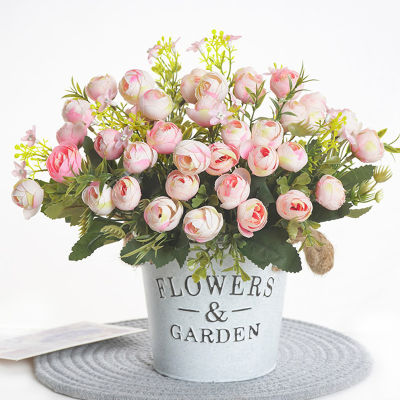 【cw】1 Bouquet High Quality Artificial Flowers Rose Small Bud Fake Flower Silk Flores for Home Garden Wedding DIY Decoration Table ！