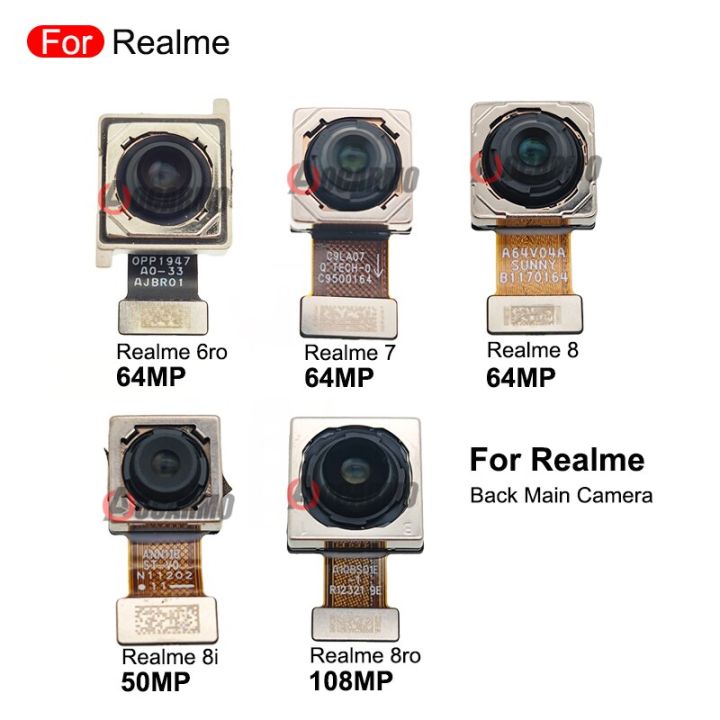 อะไหล่สำหรับ-realme-6-6pro-6s-6i-7-8i-8-pro-48mp-64mp-50mp-108mp-ด้านหลังโมดูลกล้องมองหลังหลักซ่อมสายเคเบิลงอได้