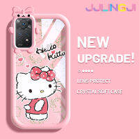 Jlingji เคสสำหรับ Xiaomi Redmi Note 11 Pro Note 5G 11e Pro เคสการ์ตูนน่ารักลาย Hello Kitty Patten สีสันสดใสนิ่มสำหรับเลนส์กันกระแทกแบบใสเคสมือถือความคิดสร้างสรรค์โปร่งใสเรียบง่ายฝาครอบป้องกันซิลิโคน