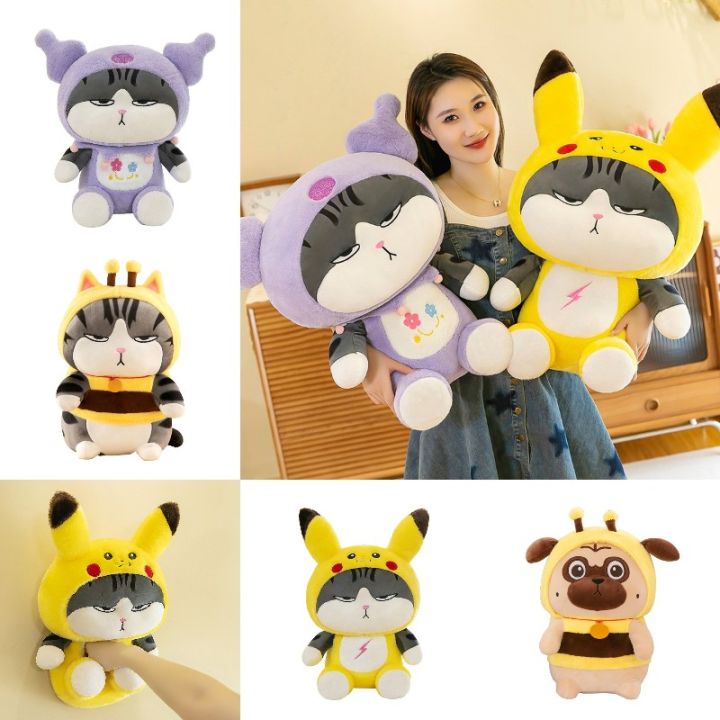 toy-plush-cat-supremo-kuromi-stuffed-doll-throw-cushion-ornament-pillow