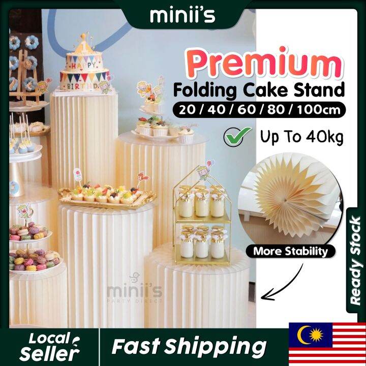 MINIIS PARTY Folding Cake Stand Round Paper Cylinder Stand Paper Cake