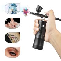 0.3Mm Mini Air Compressor Kit Facial Airbrush Sprayer Water Oxygen Injection Deep Hydrating Brightening Skin Nano Mist Spray Gun