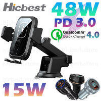 15W Wireless Car Charger ที่วางศัพท์สำหรับ Wireless Charging Car Induction Charger Mount สำหรับ 12 SE 11 8 Samsung S20