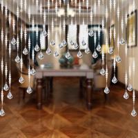 【YD】 Luxury crystal hanging door curtain cream transparent partition for guest restaurant room decor