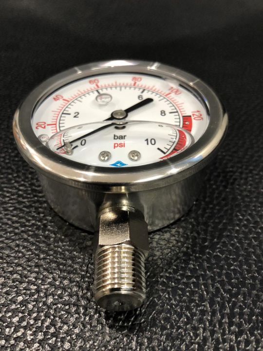 เกจวัดแรงดันคุณภาพสูง-oil-filled-pressure-gauge-0-7-bar-และ-0-10-bar-แรงดันลม-แรงดันน้ำ-แรงดันน้ำมัน