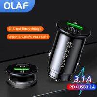 【Taotao Electronics】 OLAF Mini 3.1A USB C Car Charger การชาร์จอย่างรวดเร็วสำหรับ iPhone 14 Pro 13 Xiaomi Huawei Type Phone Charge Mobile Adapter