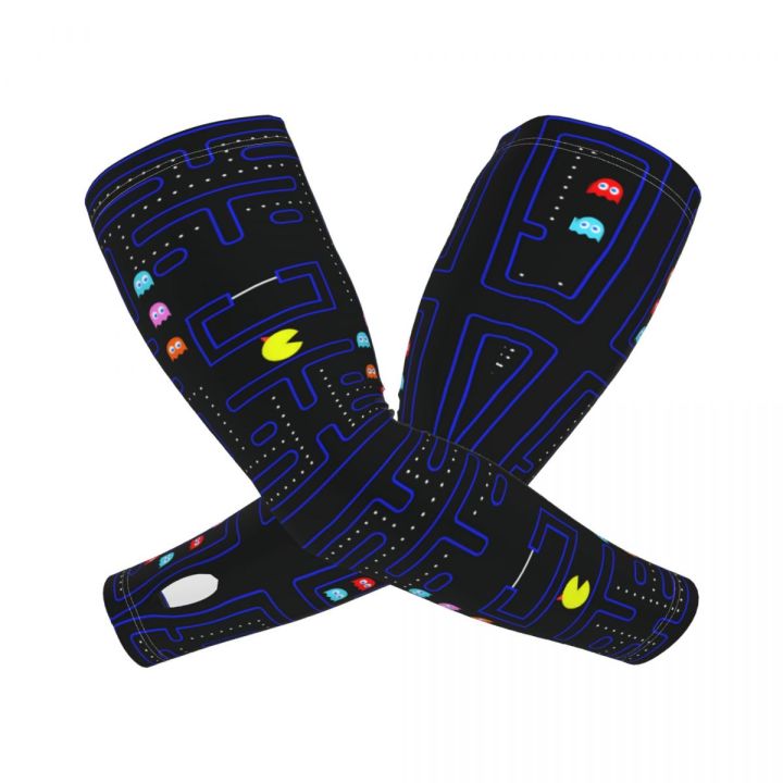 geeks-arcade-doodle-game-pacman-console-arm-sleeves-warmer-men-women-uv-sun-protection-tattoo-cover-up-sports-cycling-sleeves