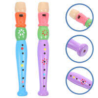 2pcs Wood Piccolo Flute Kids Musical Instruments ของเล่นดนตรีการศึกษาของเล่น