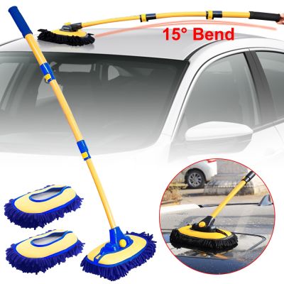 【CW】 Car Cleaning Telescopic Handle Mop Broom Detailing Adjustable Super Absorbent Accessory