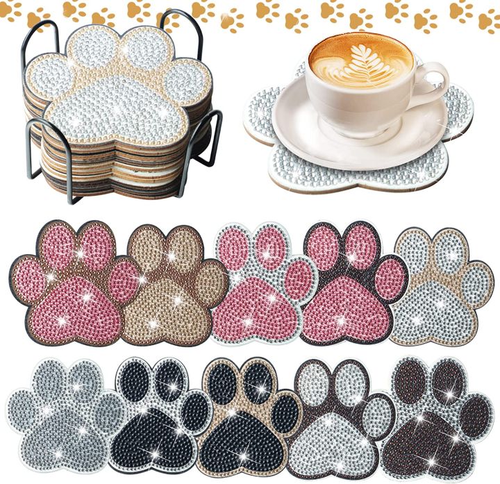 home-d-cor-with-diamond-painting-affordable-coaster-sets-animal-shaped-mats-amp-pads-diy-diamond-painting-kits-pet-themed-coasters