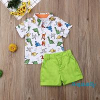 COD SDFGERTERTEEE ✿ℛ1-5Y Toddler Kids Baby Boy Cute Animal Print Short Sleeve T-Shirt Top Pants Clothes Set