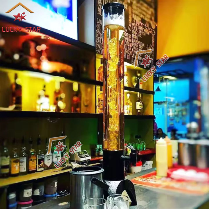 3L LED Beer Tower Dispenser Bar Beverage Drink Dispenser 1 Tap w/Ice Column