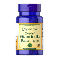 Puritans Pride Vitamin D3 10 mcg (400 IU) / 100 Tablets