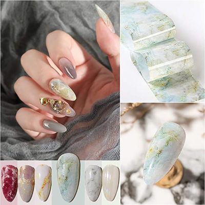 For Women Foils Girls Decals Art Print DIY Decoration Blooming Foil Nail Marble