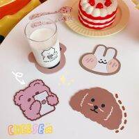 （A LOVABLE）แผ่นรองโต๊ะ Kawaii InsDesktop MatCute RabbitWater Coaster สติกเกอร์ Scrivania Kawaii SiliconePad