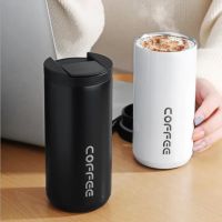 400ml Stainless Steel Thermal Coffee Mug 304 Thermos Mug Leak Proof Portable Travel Thermal Cup Water Bottle Christmas Gifts